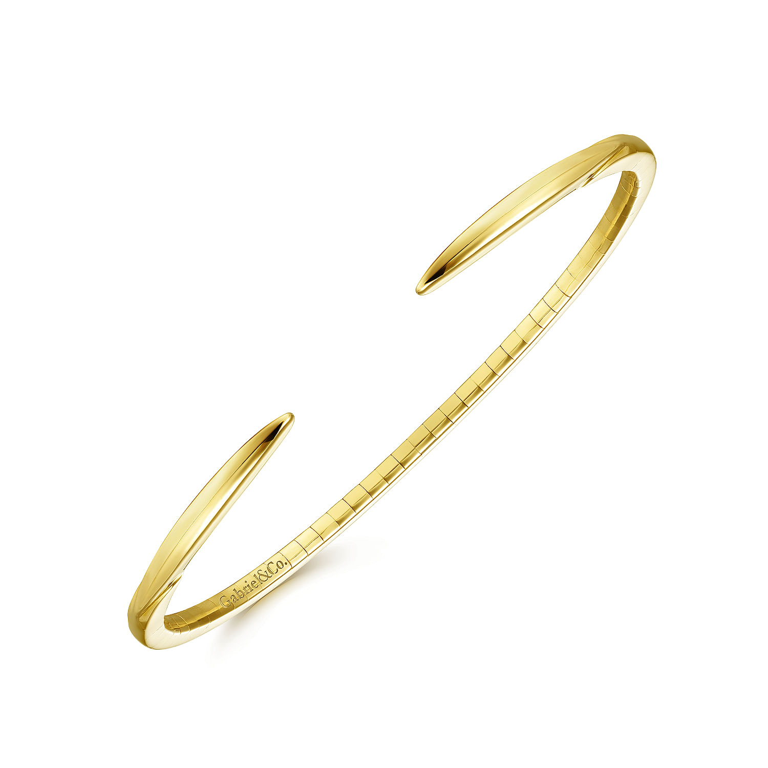 High Polished 14K Yellow Gold Split Cuff Bracelet