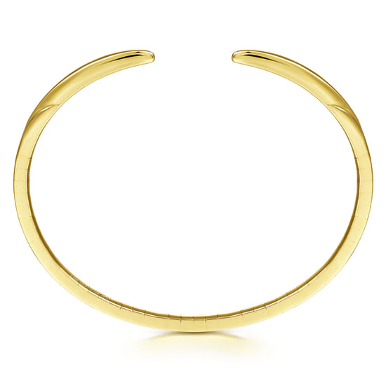 High Polished 14K Yellow Gold Split Cuff Bracelet angle 3