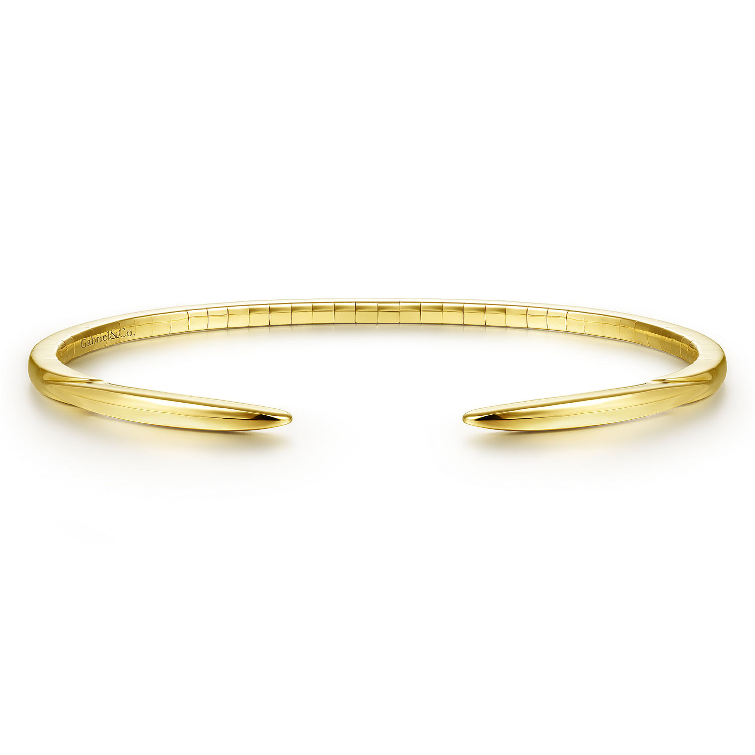 High Polished 14K Yellow Gold Split Cuff Bracelet