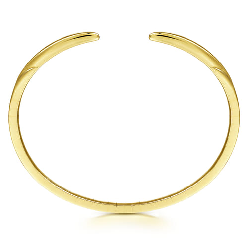 High Polished 14K Yellow Gold Split Cuff Bracelet