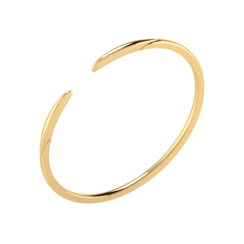 High Polished 14K Yellow Gold Split Cuff Bracelet