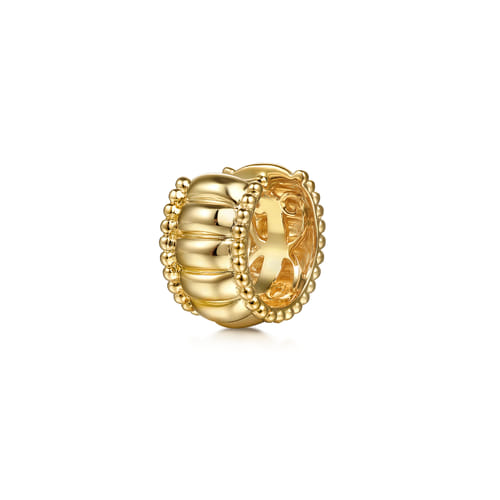 Huggie Earrings 14K Yellow Gold Diamond 15mm Bujukan