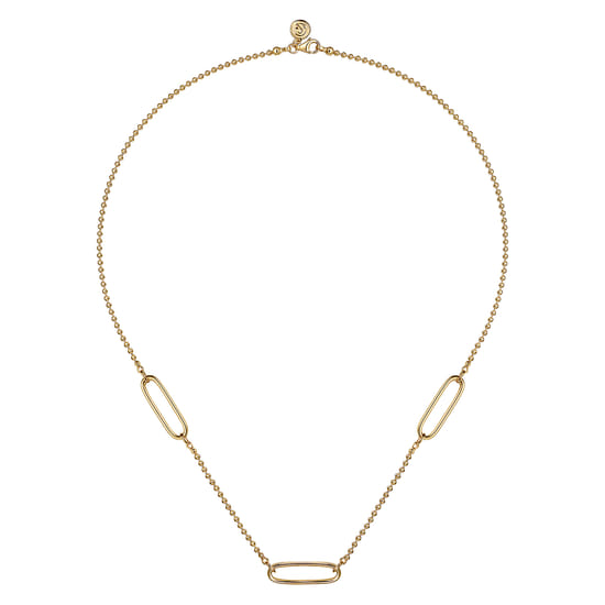 Layered Necklace Station 14K Yellow Gold Bujukan angle 2 Layered Necklace Station 14K Yellow Gold Bujukan angle 2