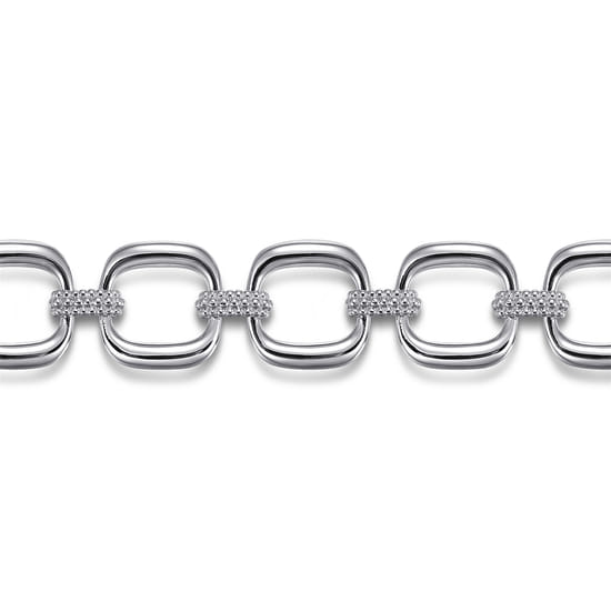 Link Chain Bracelet 925 Sterling Silver Bujukan angle 2