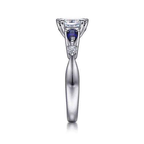 Oval Five Stone Sapphire and Diamond Engagement Ring in Platinum
