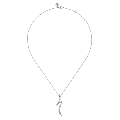 Pendant Necklace 14K White Gold Diamond 0.75ct
