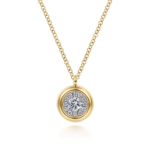 Pendant Necklace 14K Yellow Gold Diamond 0.25ct