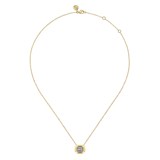 Pendant Necklace 14K Yellow Gold Diamond 0.3ct angle 2