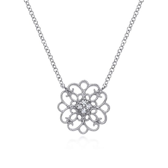 Pendant Necklace 925 Sterling Silver White Sapphire Pendant Necklace 925 Sterling Silver White Sapphire