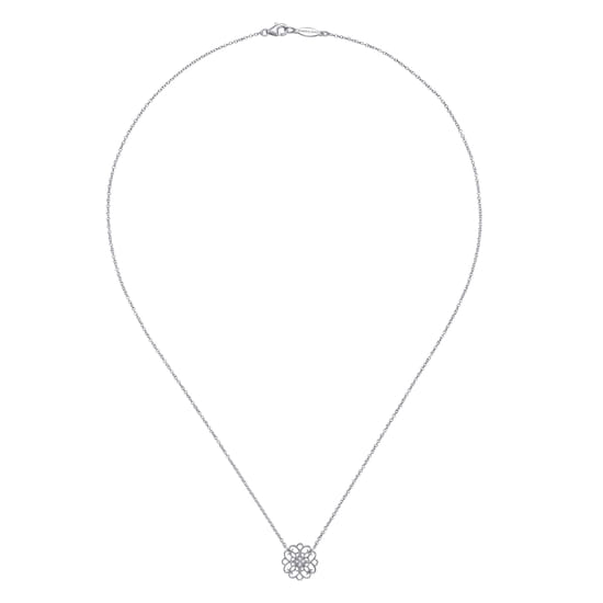 Pendant Necklace 925 Sterling Silver White Sapphire angle 2 Pendant Necklace 925 Sterling Silver White Sapphire angle 2