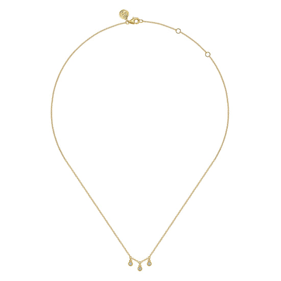 Pendant Necklace Drop 14K Yellow Gold Diamond 0.09ct angle 2