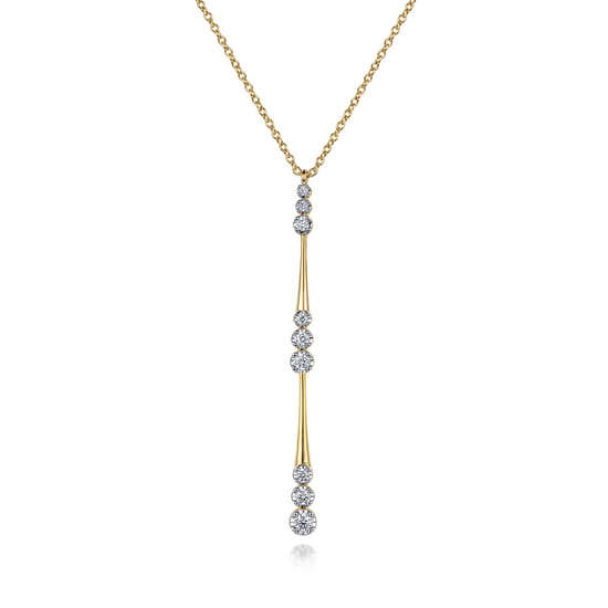 Gabriel - Pendant Necklace Drop 14K Yellow Gold Diamond 0.35ct