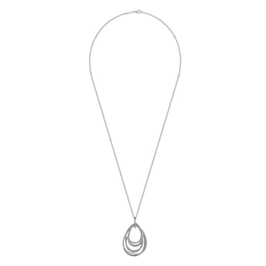 Pendant Necklace Teardrop 925 Sterling Silver angle 2