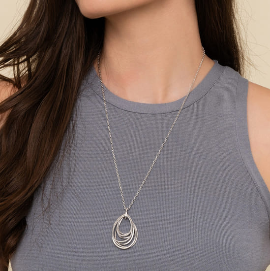 Pendant Necklace Teardrop 925 Sterling Silver angle 3