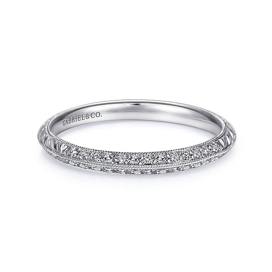 Gabriel - Platinum  Knife Edge  Matching Wedding Band