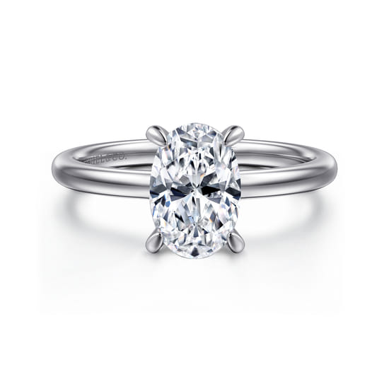 Gabriel - Platinum  Oval Diamond Engagement Ring