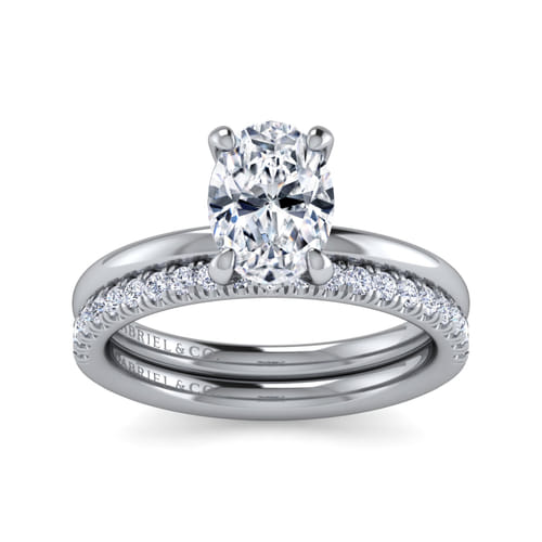Platinum  Oval Diamond Engagement Ring