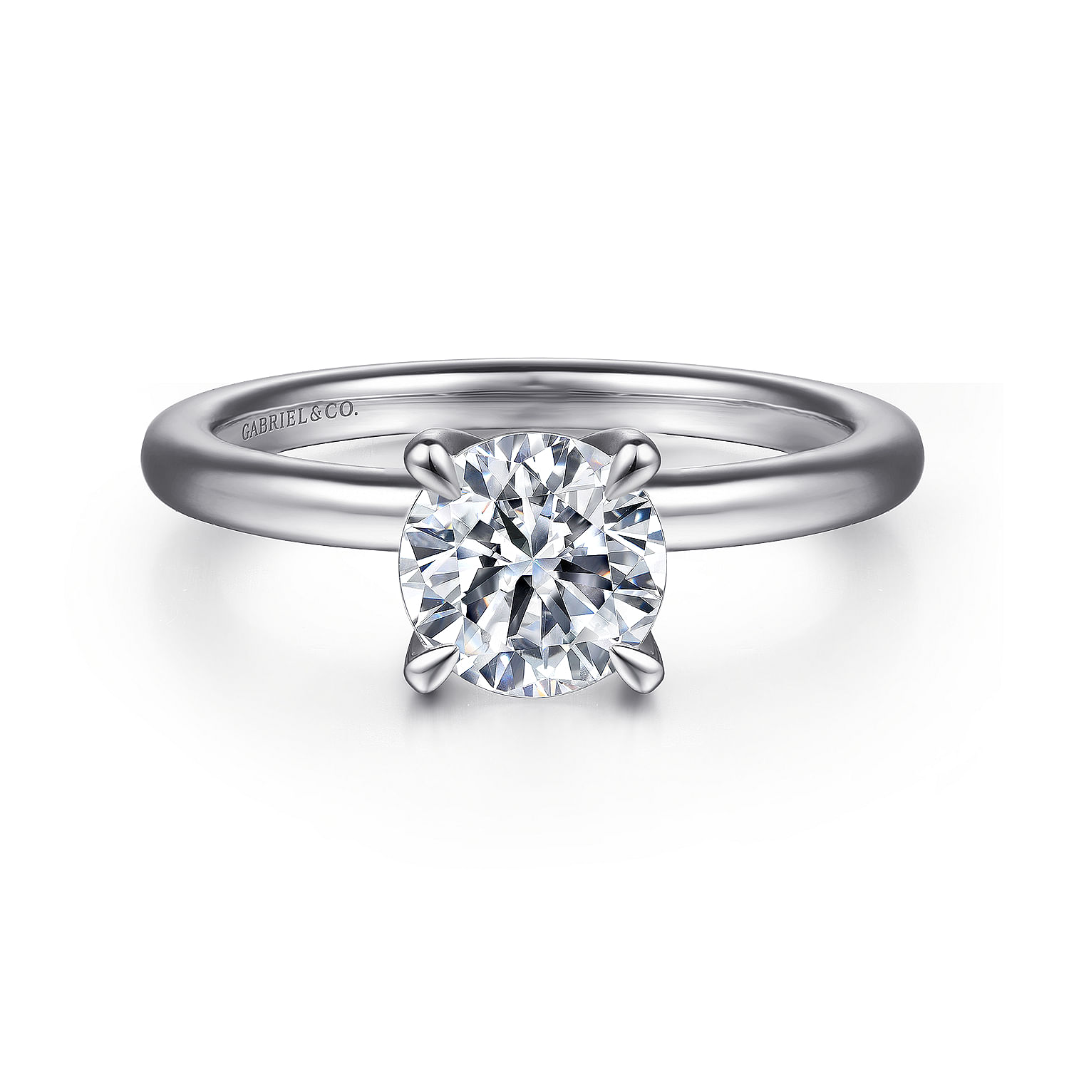 Platinum  Round Solitaire Diamond Engagement Ring