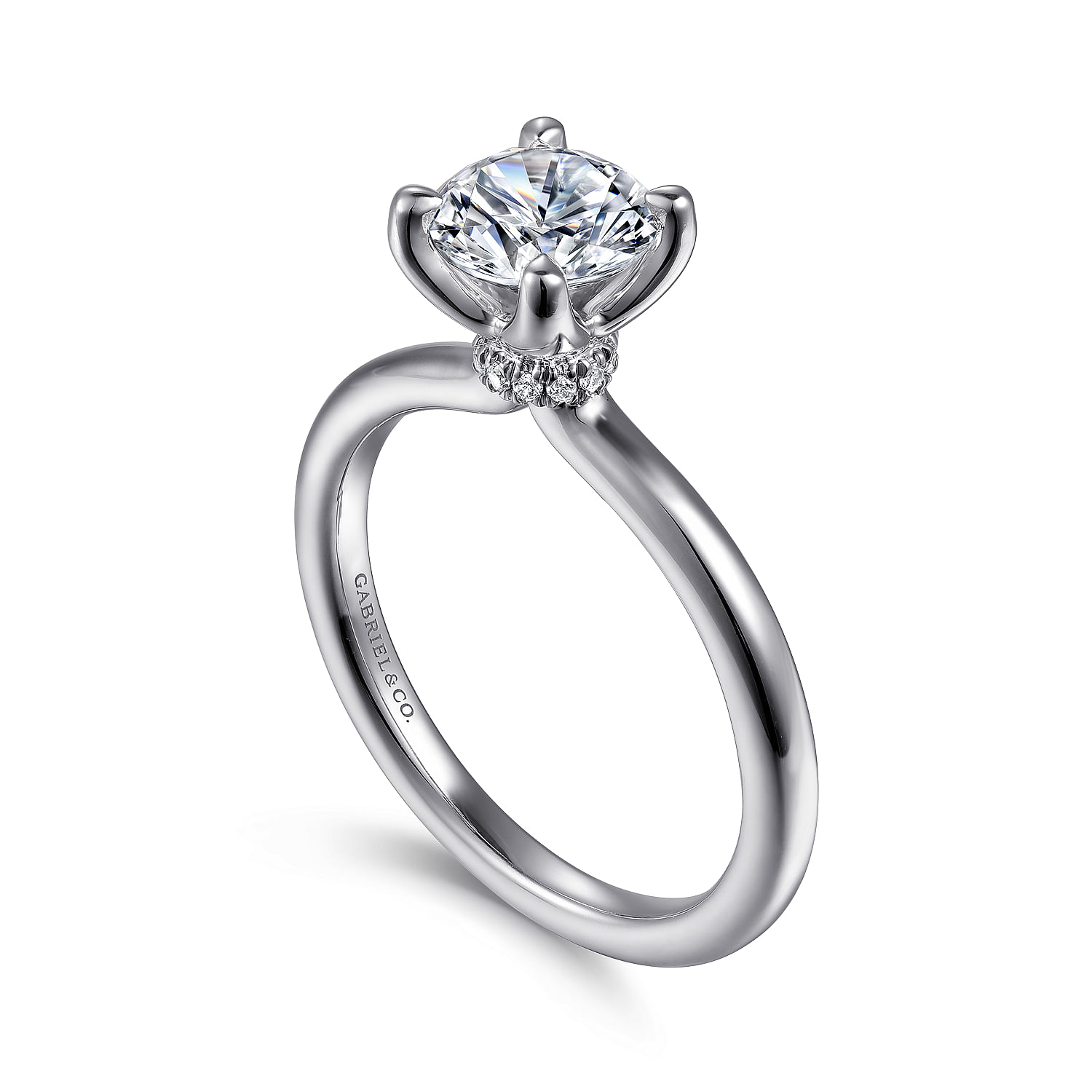 Platinum  Round Solitaire Diamond Engagement Ring