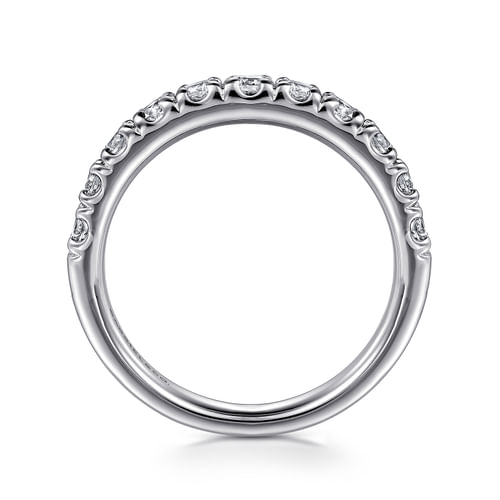 Platinum 11 Stone French Pavé Diamond Wedding Band