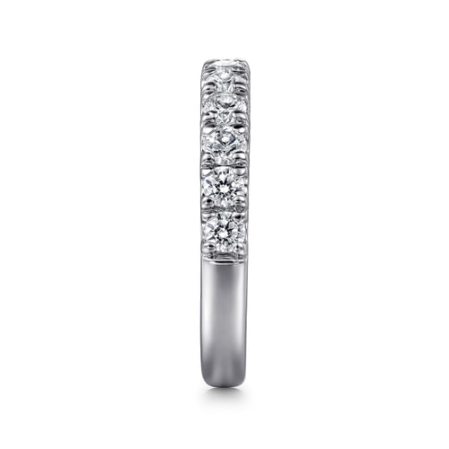 Platinum 11 Stone French Pavé Diamond Wedding Band