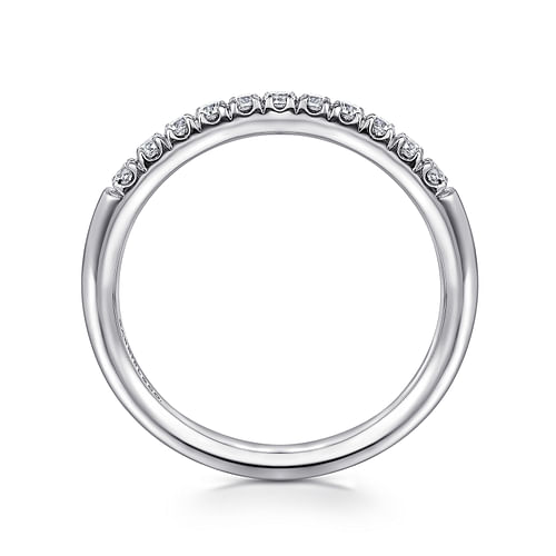 Platinum 11 Stone French Pavé Diamond Wedding Band