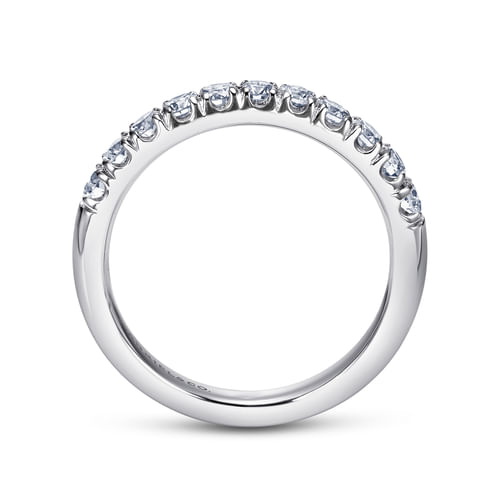Platinum 11 Stone French Pavé Diamond Wedding Band