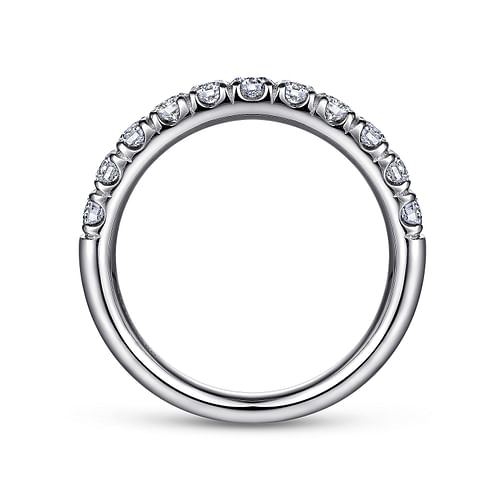 Platinum 11 Stone French Pavé Diamond Wedding Band