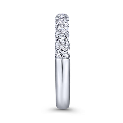 Platinum 11 Stone French Pavé Diamond Wedding Band