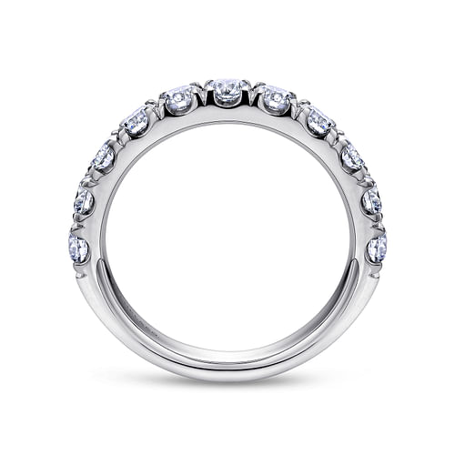 Platinum 11 Stone French Pavé Set Diamond Wedding Band