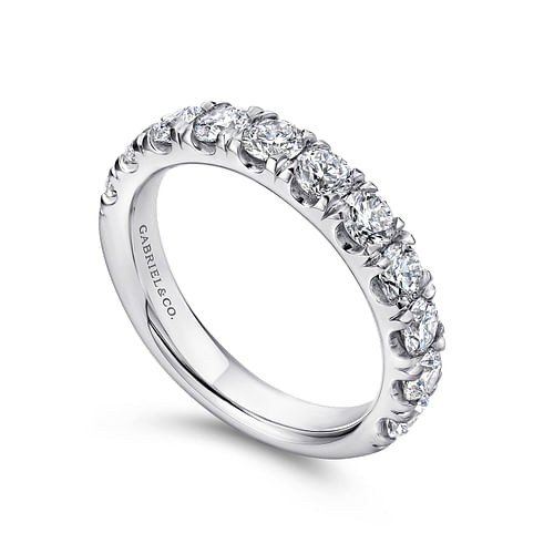 Platinum 11 Stone French Pavé Set Diamond Wedding Band