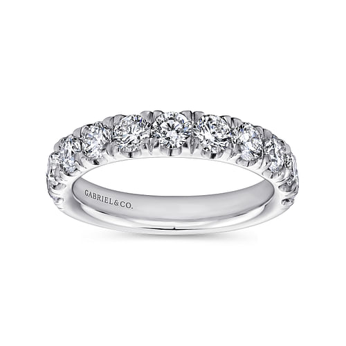 Platinum 11 Stone French Pavé Set Diamond Wedding Band