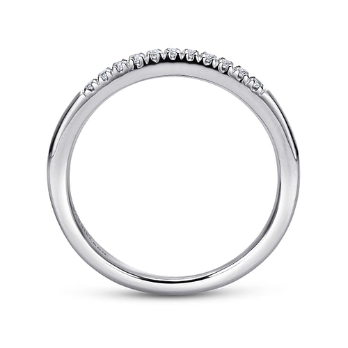 Platinum 11 Stone French Pavé Set Diamond Wedding Band