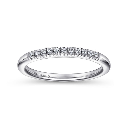 Platinum 11 Stone French Pavé Set Diamond Wedding Band