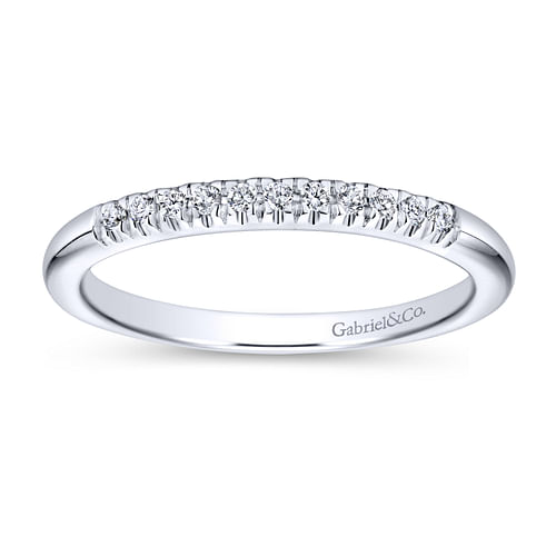 Platinum 11 Stone French Pavé Set Diamond Wedding Band