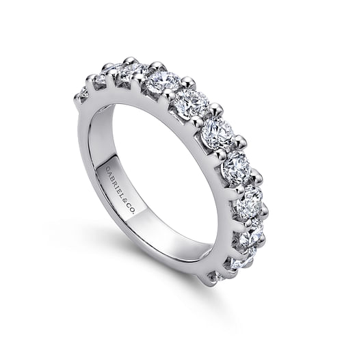 Platinum 11 Stone Shared Prong Diamond Anniversary Band