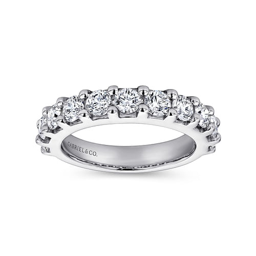 Platinum 11 Stone Shared Prong Diamond Anniversary Band