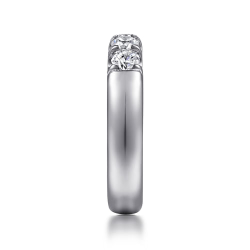 Platinum 5 Stone French Pavé Diamond Anniversary Band
