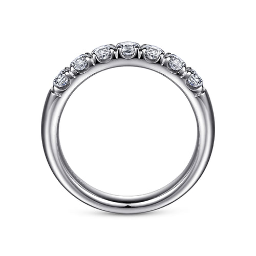 Platinum 7 Stone French Pavé Diamond Wedding Band