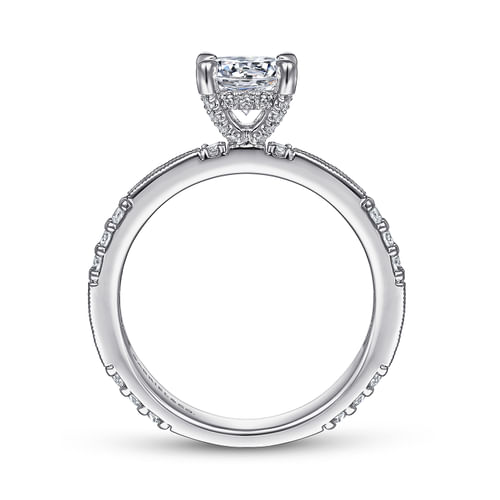 Platinum Art Deco Round Diamond Channel Set Engagement Ring
