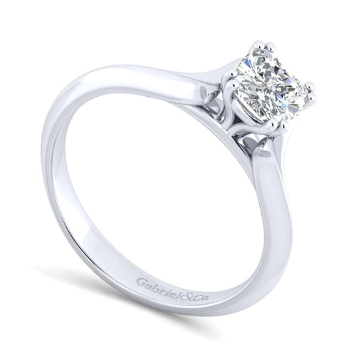 Platinum Cushion Cut Diamond Engagement Ring