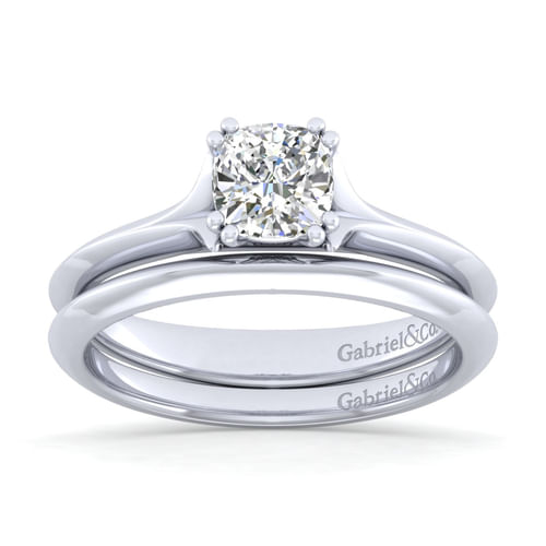 Platinum Cushion Cut Diamond Engagement Ring