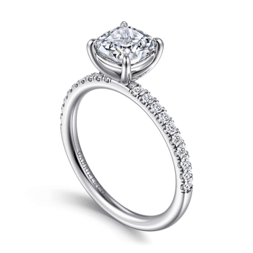Platinum Cushion Cut Diamond Engagement Ring