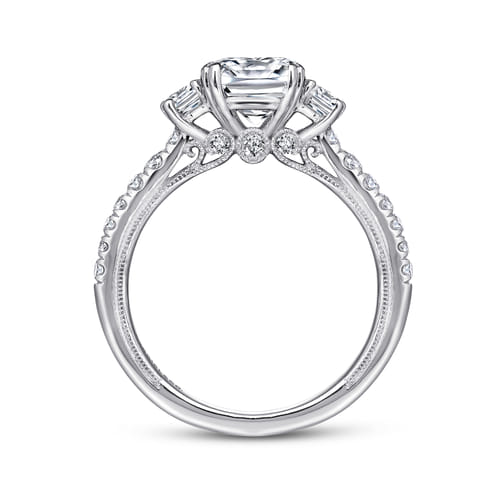 Platinum Cushion Cut Three Stone Diamond Engagement Ring Platinum Cushion Cut Three Stone Diamond Engagement Ring