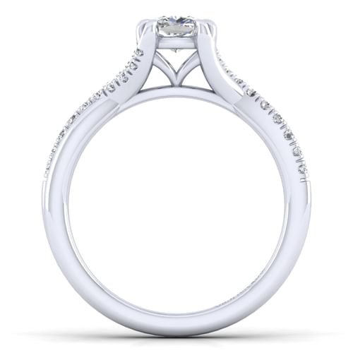 Platinum Cushion Cut Twisted Diamond Engagement Ring