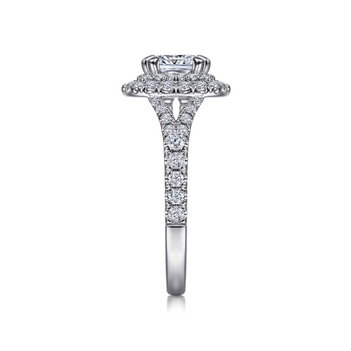 Platinum Cushion Double Halo Diamond Engagement Ring