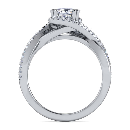 Platinum Cushion Halo Diamond Engagement Ring