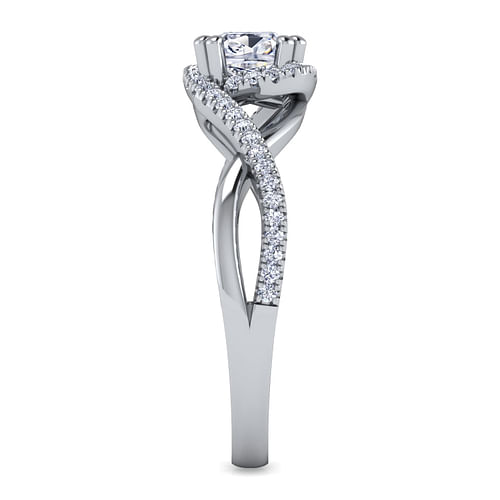 Platinum Cushion Halo Diamond Engagement Ring