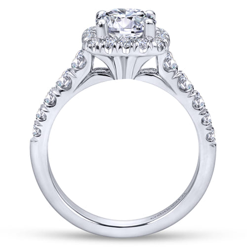 Platinum Cushion Halo Round Diamond Engagement Ring Platinum Cushion Halo Round Diamond Engagement Ring
