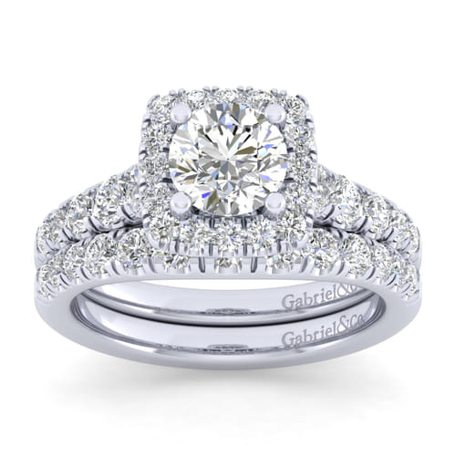 Platinum Cushion Halo Round Diamond Engagement Ring Platinum Cushion Halo Round Diamond Engagement Ring